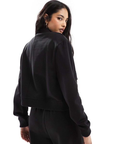 Mango cropped bomber jacket in black - part of a set