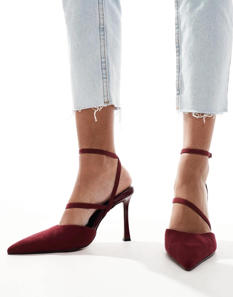 ASOS DESIGN Present high heeled shoes in burgundy