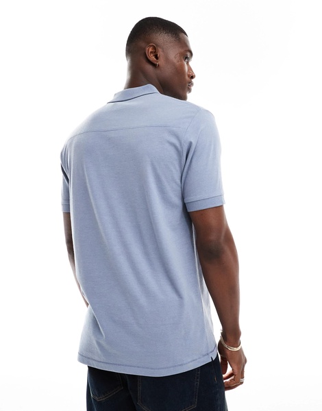 French Connection polo in light blue melange