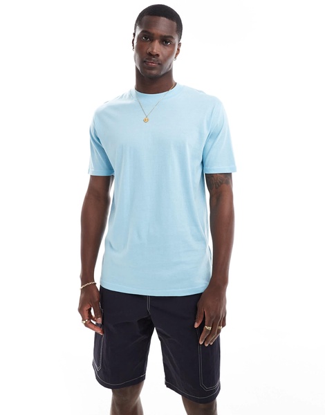 Brave Soul high neck T-shirt in sky blue