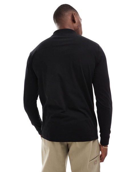 French Connection zip polo shirt in black