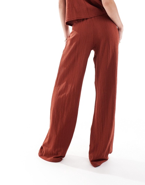 Mango textured straight leg pants in red - part of a set