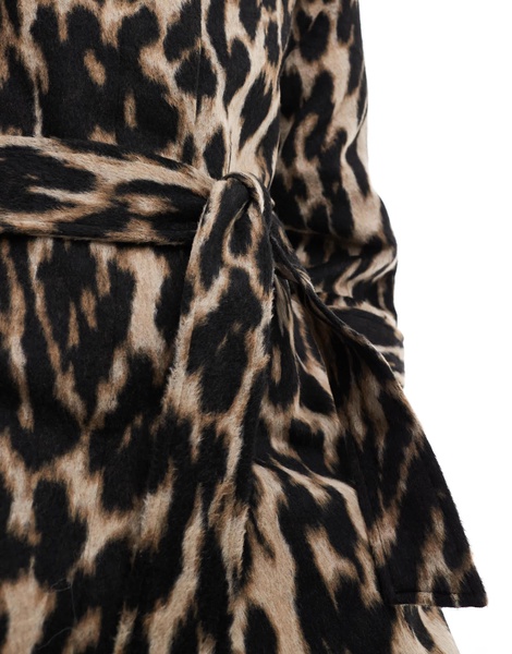 ASOS DESIGN top collar longline coat in animal print