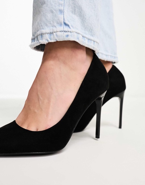 ASOS DESIGN Paphos pointed high heeled pumps in black