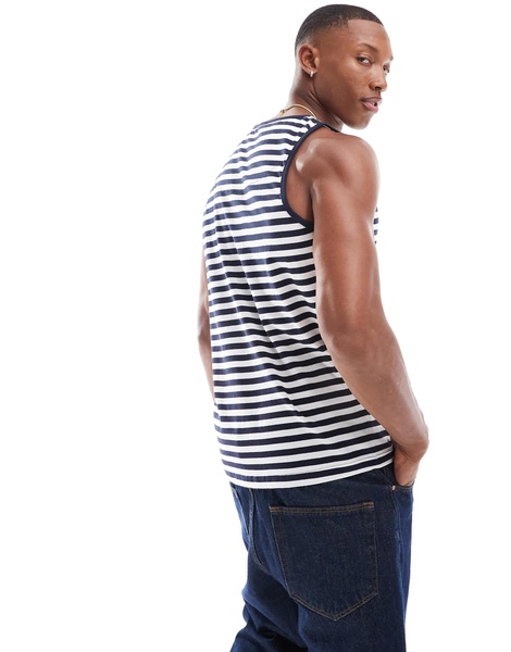 Brave Soul classic striped tank in white & navy