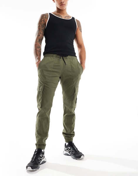 Calvin Klein Jeans skinny washed cargo pants in olive green