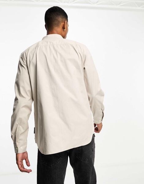 French Connection 2 pocket overshirt in stone