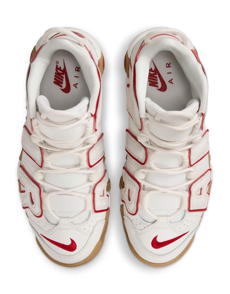 Nike Air More Uptempo sneakers in stone with red detail