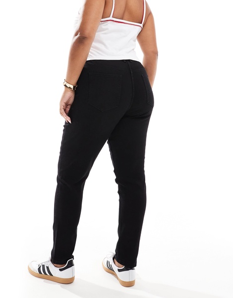 COLLUSION Plus high rise skinny jeans in black