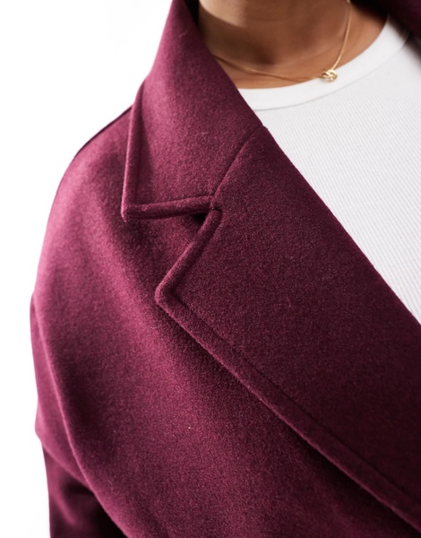 ASOS DESIGN Curve chuck on formal coat in burgundy