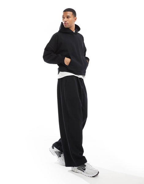 ASOS DESIGN heavyweight oversized balloon sweatpants with seam detail in black