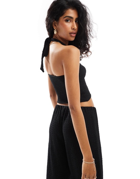 COLLUSION textured halter top in black - part of a set