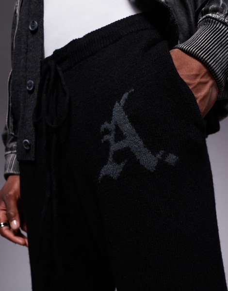 ADPT knitted loose fit sweatpants in black