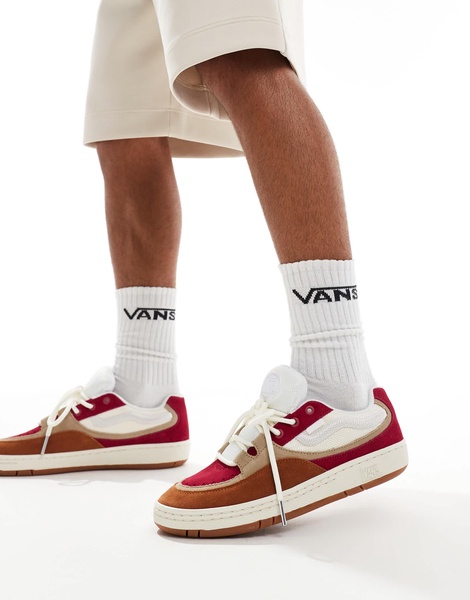 Vans Speed sneakers with pink detail in white