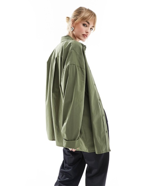 COLLUSION oversized shirt in olive