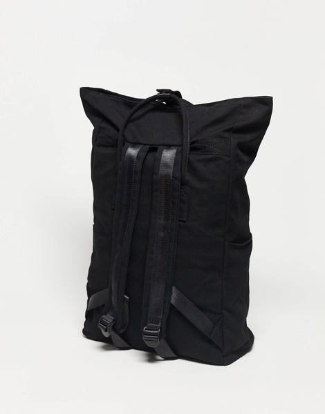 ASOS DESIGN canvas backpack with laptop compartment in black