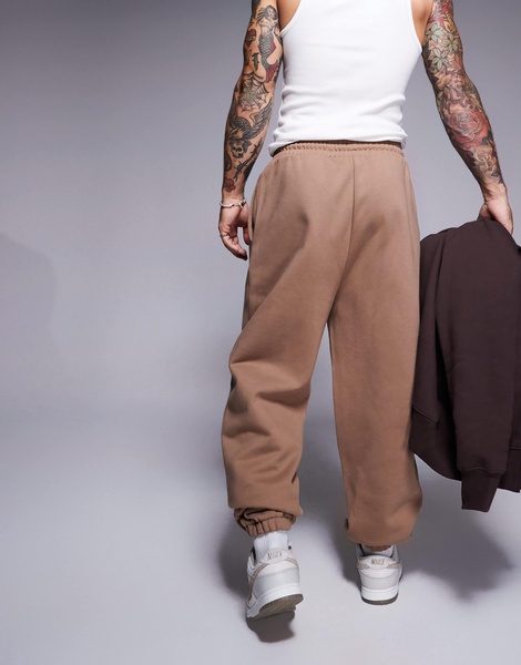 ASOS DESIGN premium heavyweight oversized sweatpants in beige