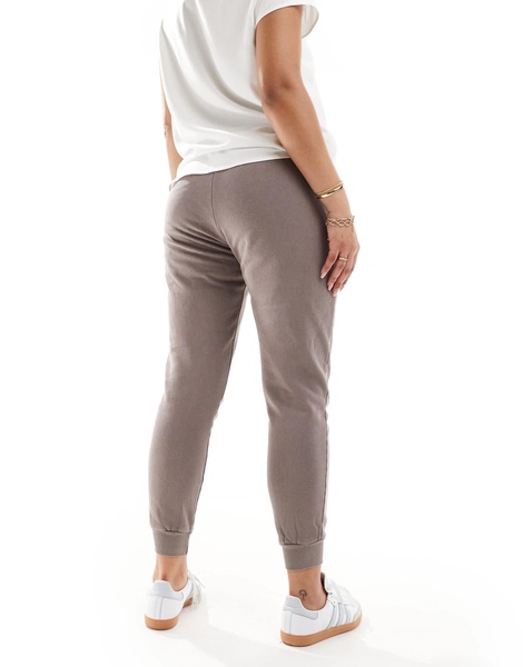 Cotton On Maternity sweatpants with bump waist band in washed brown fleece