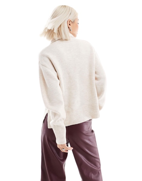 French Connection half zip knit sweater in oatmeal