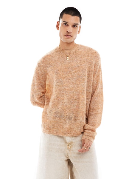 ASOS DESIGN relaxed knit sweater in stone twist