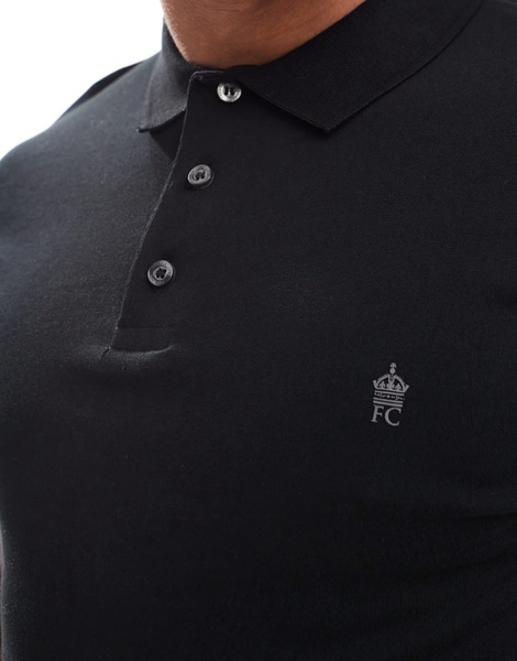 French Connection short sleeve polo shirt in black