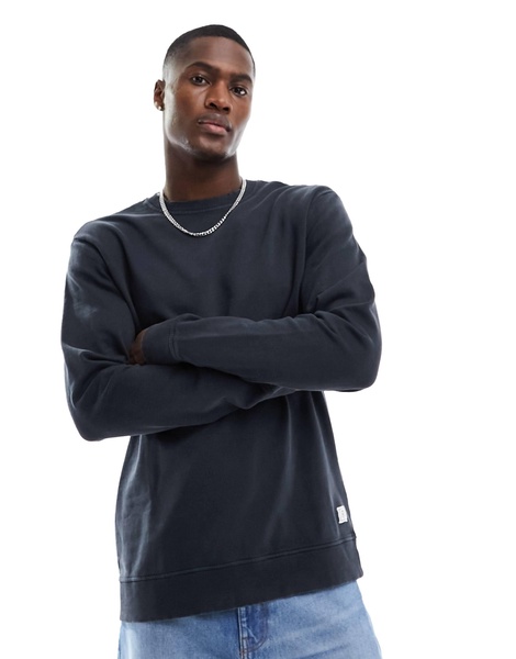 Only & Sons oversized crew neck sweat in black wash