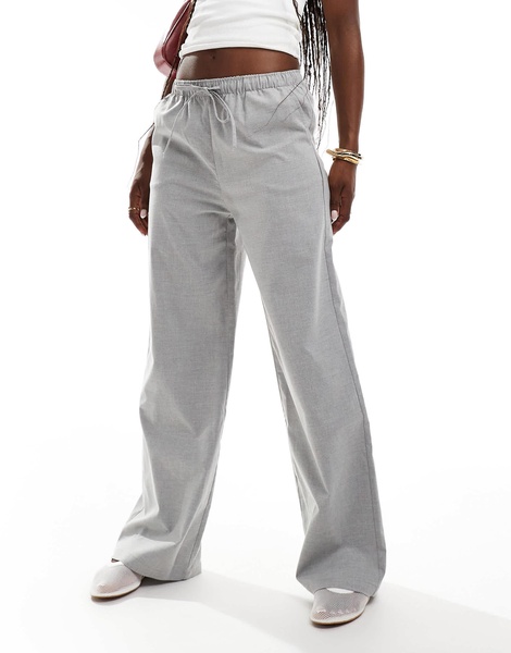 Stradivarius pull-on pants in light gray