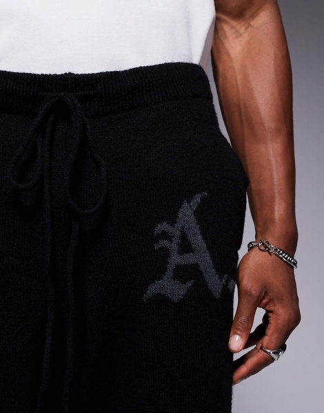 ADPT knitted loose fit sweatpants in black