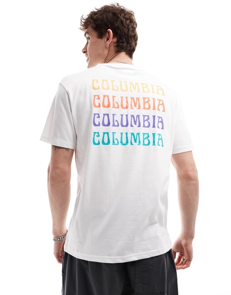 Columbia Unionville back print t-shirt in white Exclusive at ASOS