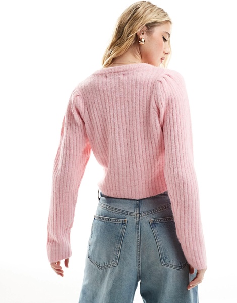 Mango cardigan in pastel pink