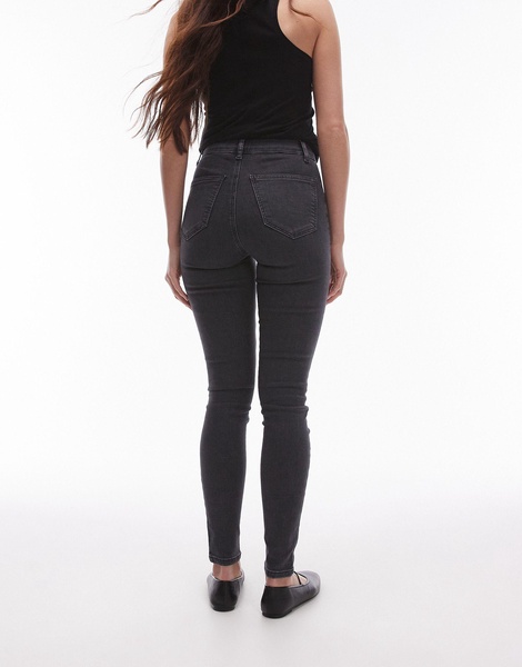 Topshop high rise Joni jeans in washed black