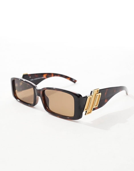 Le Specs cruel intentions rectangle sunglasses in tortoiseshell