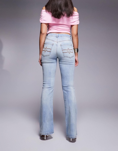 River Island flare jean in lightwash blue