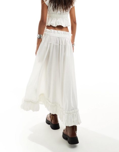 Free People favorite part paperbag waist midi skirt in ivory - part of a set