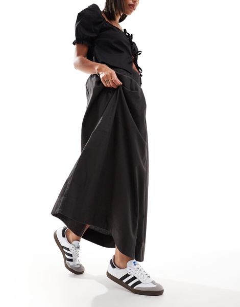 Cotton On v waist maxi skirt in black