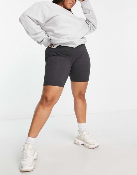 Brave Soul Plus sindy legging shorts in dark gray