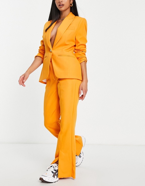 River Island Petite slit flare pants in orange - part of a set