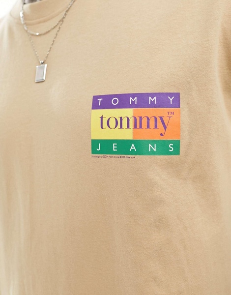 Tommy Jeans regular summer flag t-shirt in sand