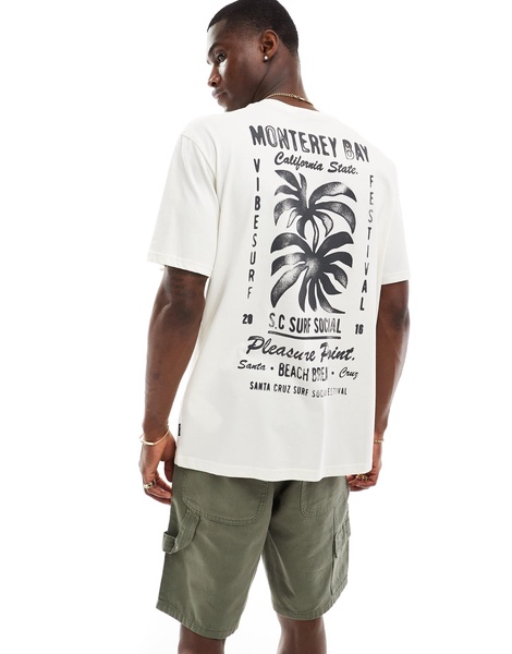 ONLY & SONS relaxed T-shirt with palm tree back print in off white