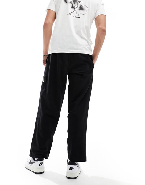 Calvin Klein Jeans linen mix pants in black