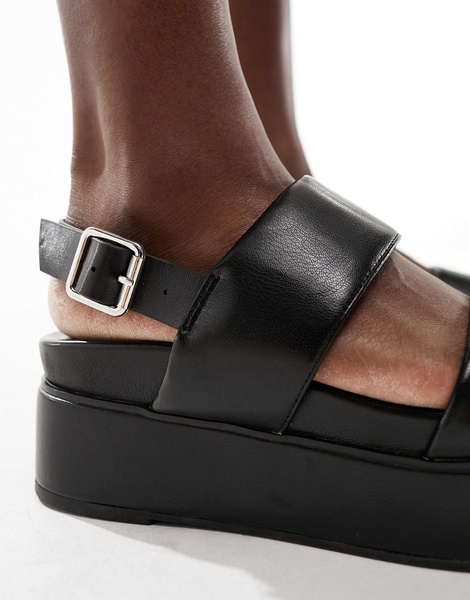 ASOS DESIGN Tucker 2 chunky flatforms in black