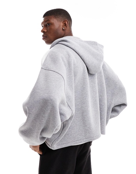 ASOS DESIGN extreme oversized zip up hoodie in heather gray