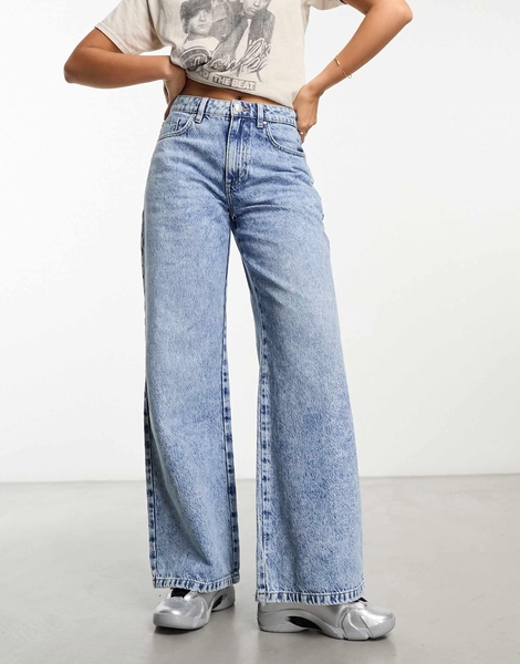 Cotton On relaxed wide leg jeans in washed blue denim