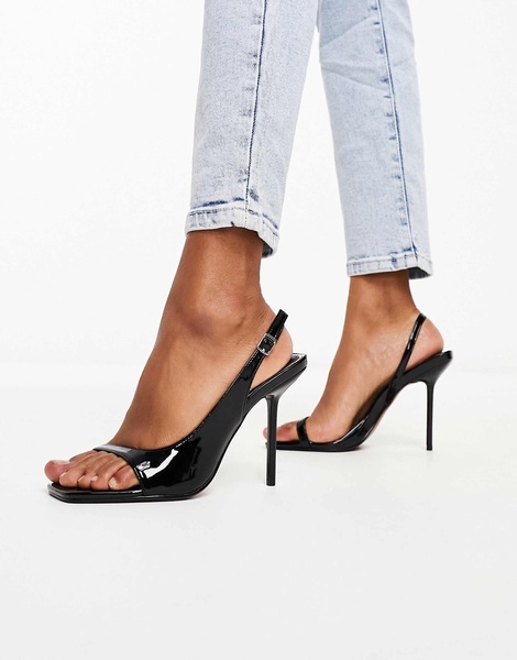 River Island high heels with asymmetric detail in black