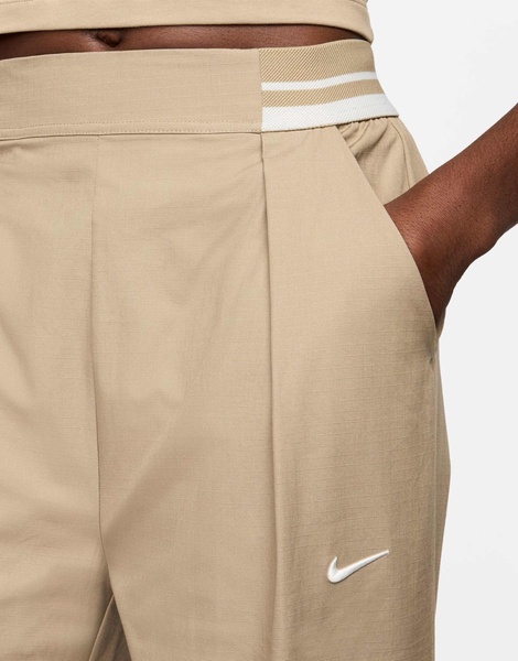 Nike Collection woven wide leg pants in khaki beige