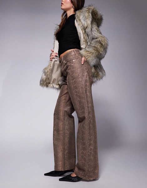 River Island snake print jean in brown