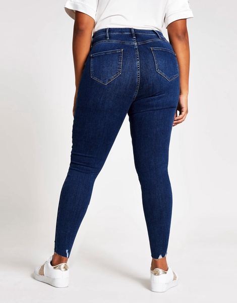 River Island Plus Molly skinny jeans in blue