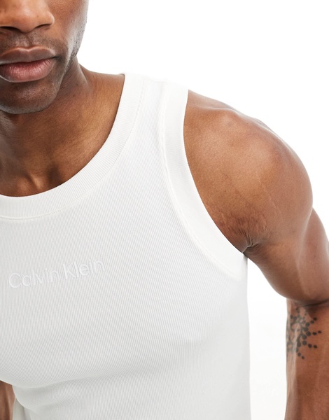 Calvin Klein Jeans ribbed tank top in white