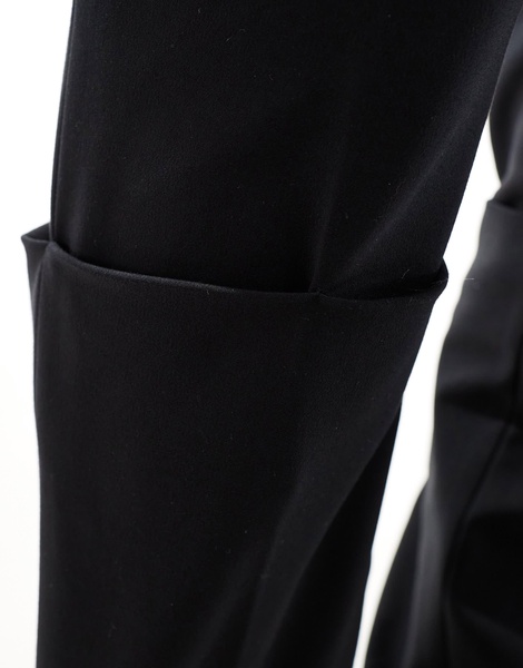 Mango slim longline tailored pants in black