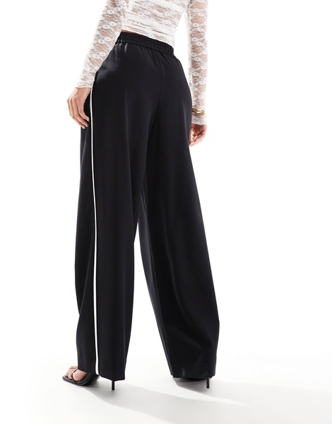 River Island side stripe pants in black